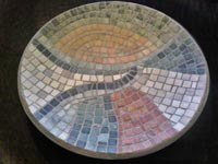 tumbled stone garden bowl mosaic 15"
